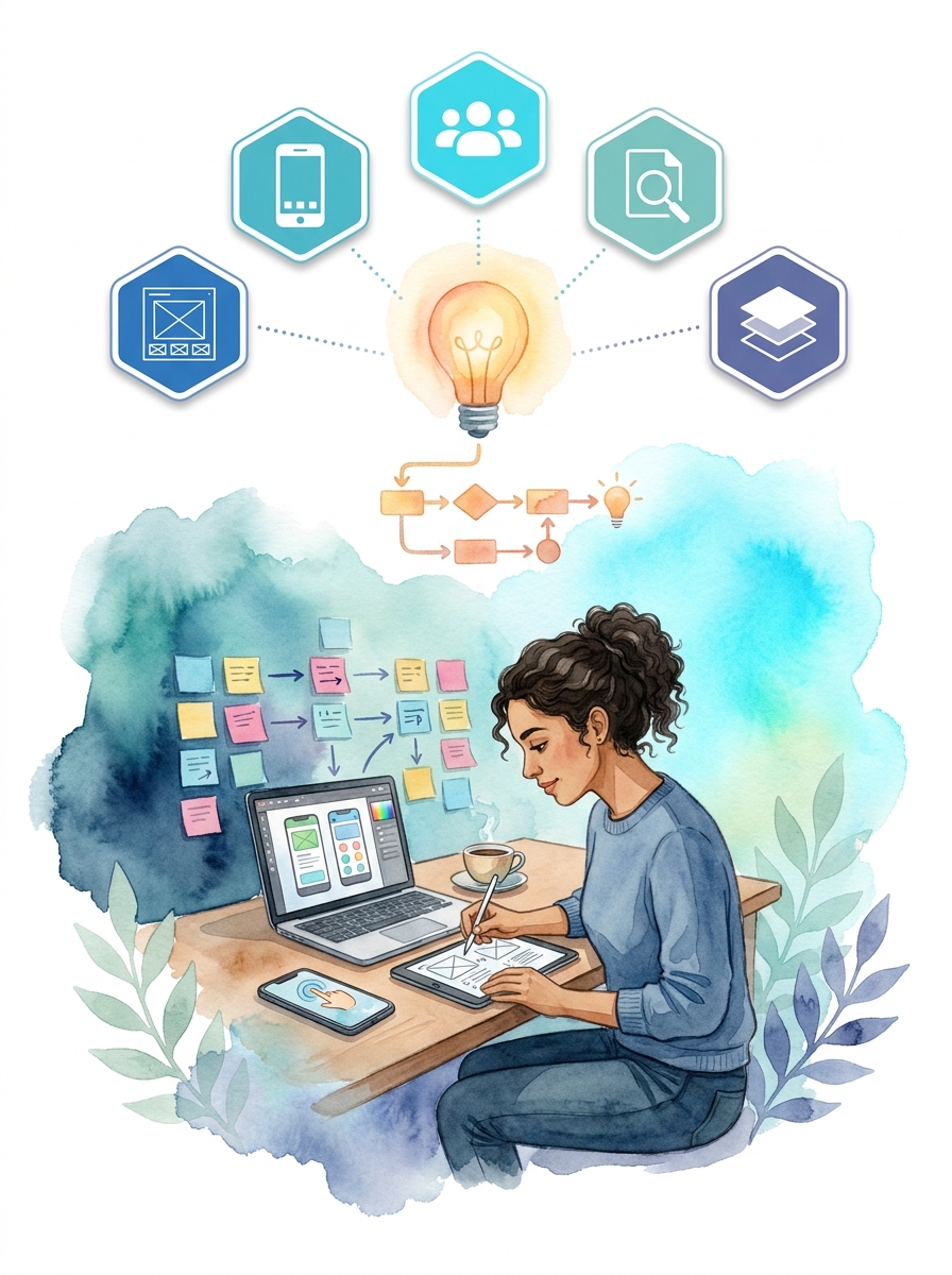 Persona formándose en Diseño UI/UX: Fundamentos