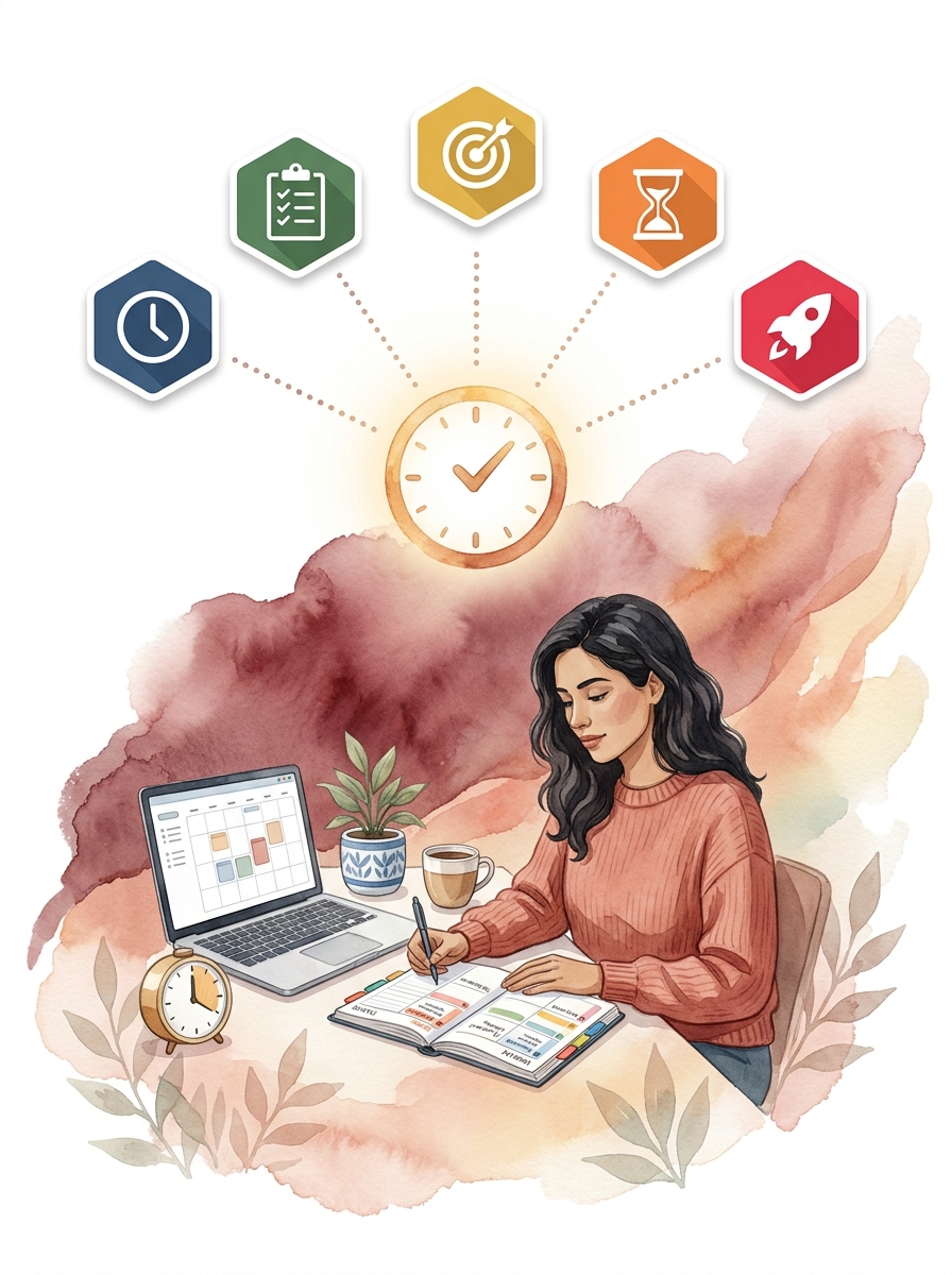 Persona formándose en Gestión del Tiempo y Productividad