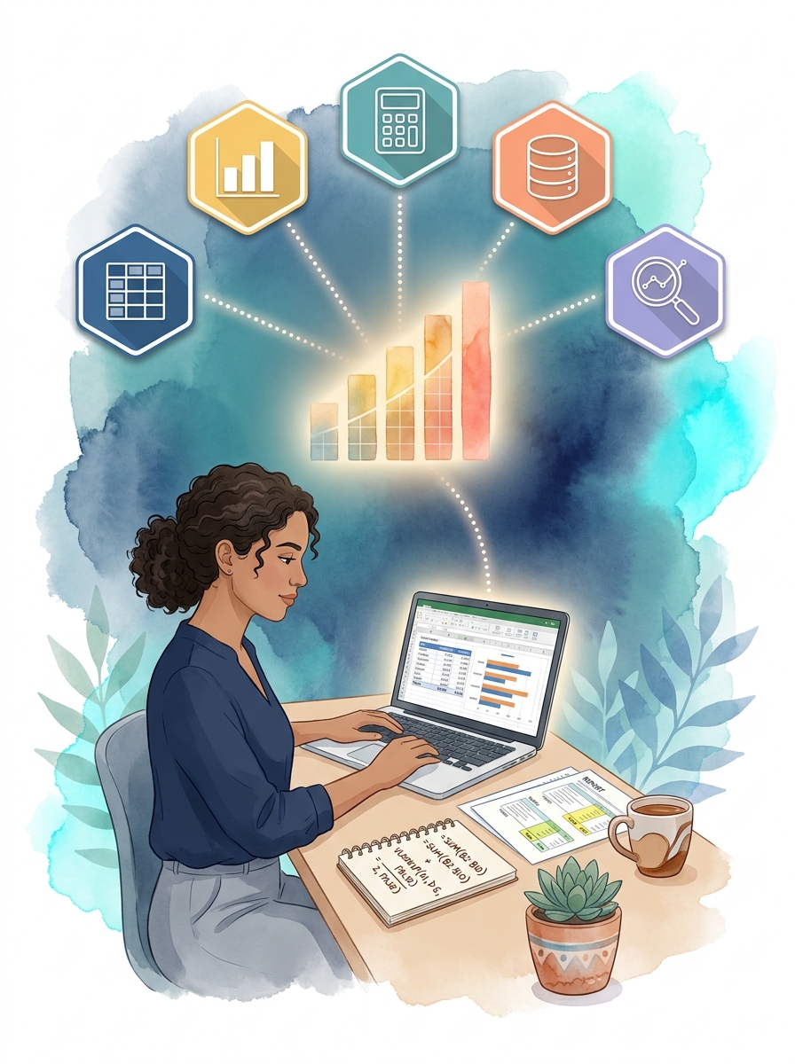 Persona formándose en Manejo de Datos en Excel Básico